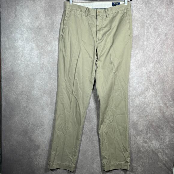 Polo Ralph Lauren Chino Pants‎ Mens 32X34 Beige Classic Fit Straight Leg Preppy - Picture 1 of 10